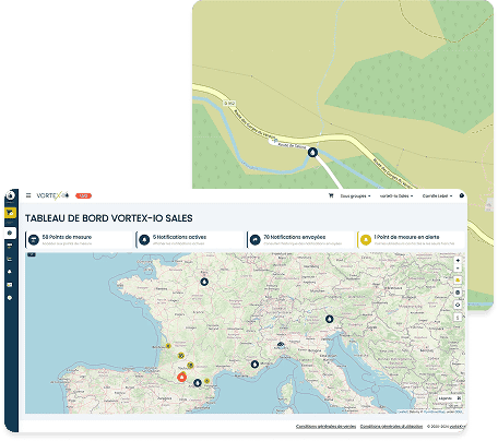 Captures écran logiciel de gestion de l'eau