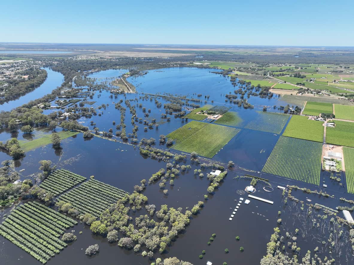 Territoire inondé proche d'un cours d'eau