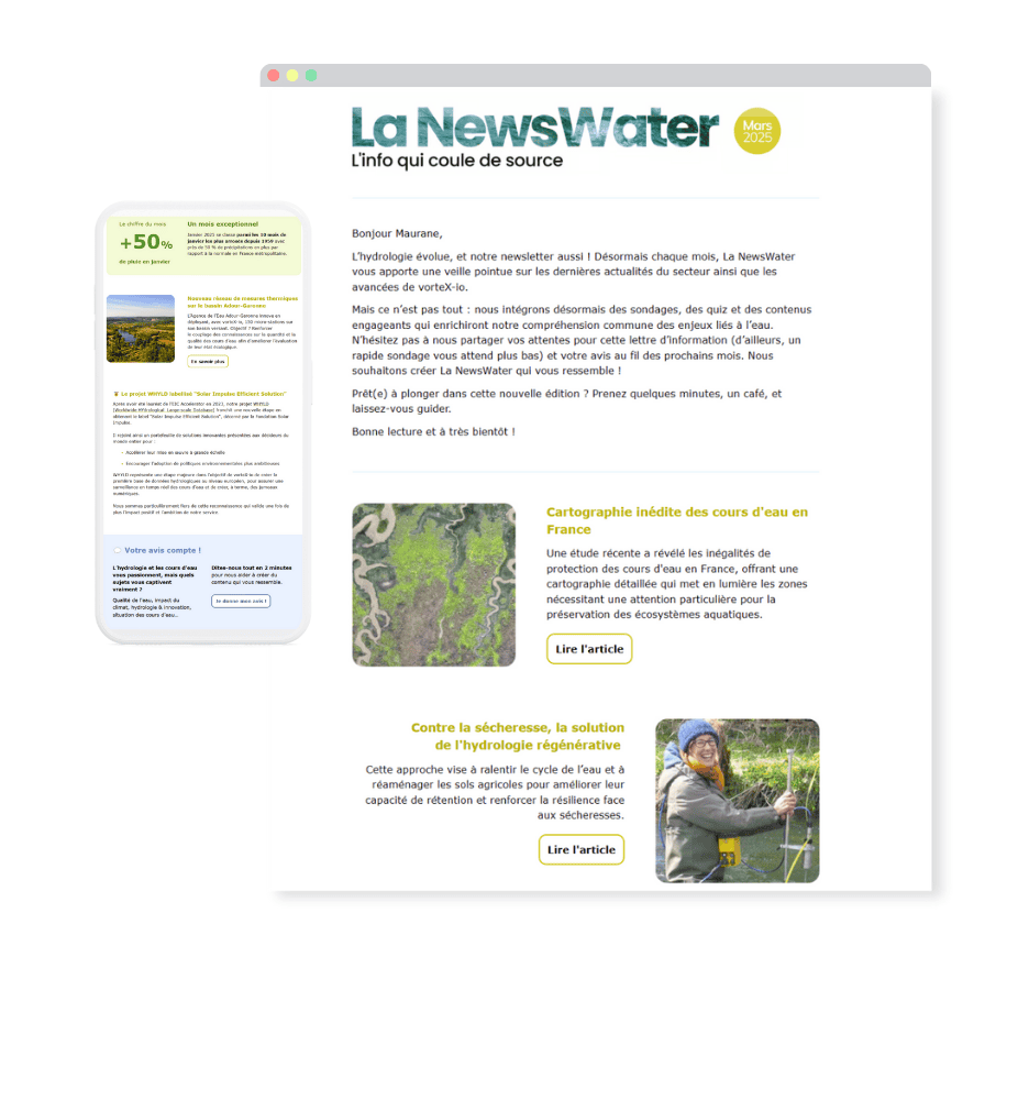 exemple de la Newswater de vorteX-io 