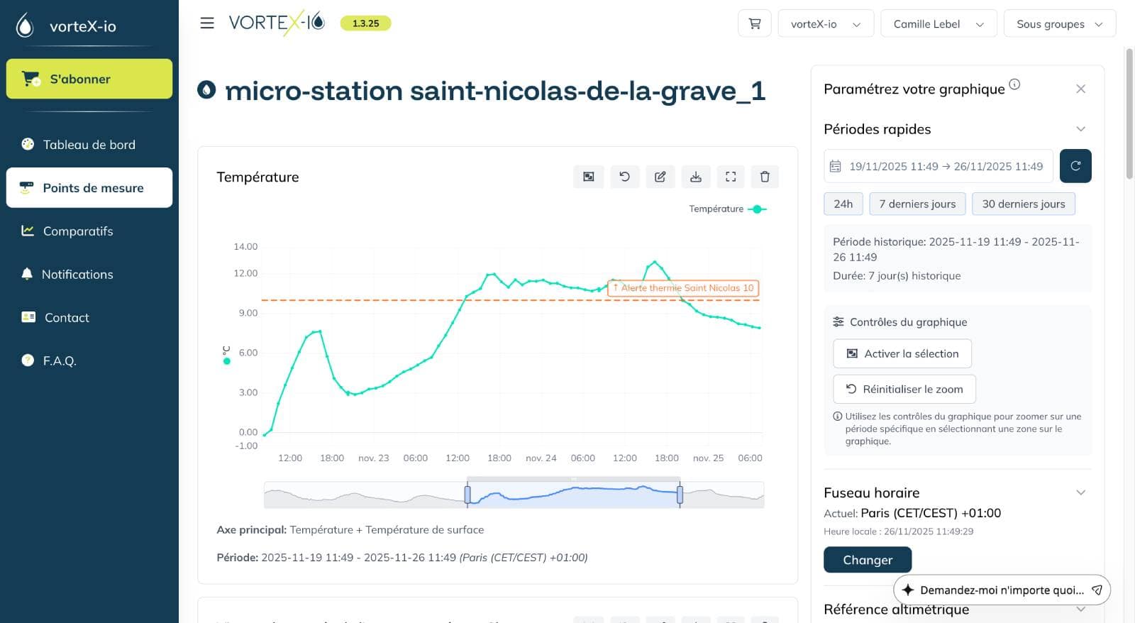 Plateforme de suivi thermique des cours d'eau en temps réel